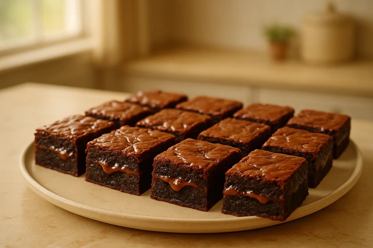 Gooey Caramel Brownies