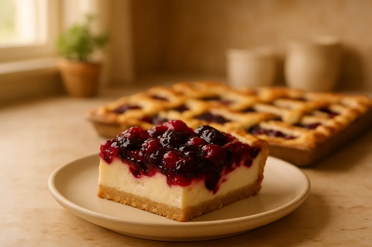 Mixed Berry Cheesecake Slab Pie