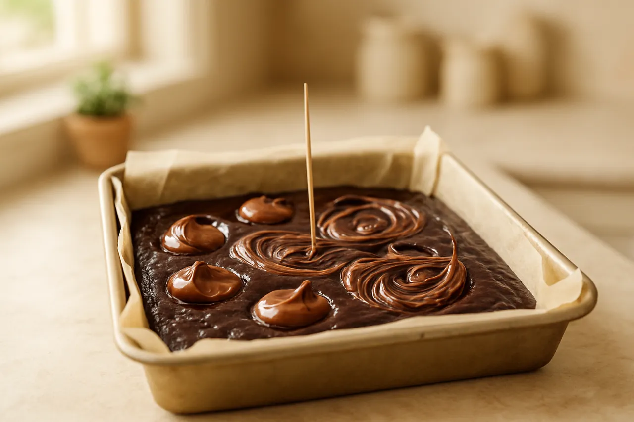 Nutella Swirled Brownies