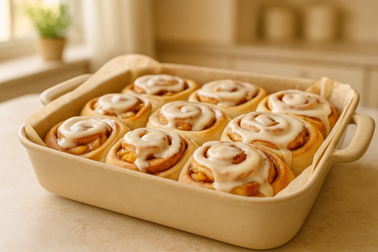 Peach Cobbler Cinnamon Rolls