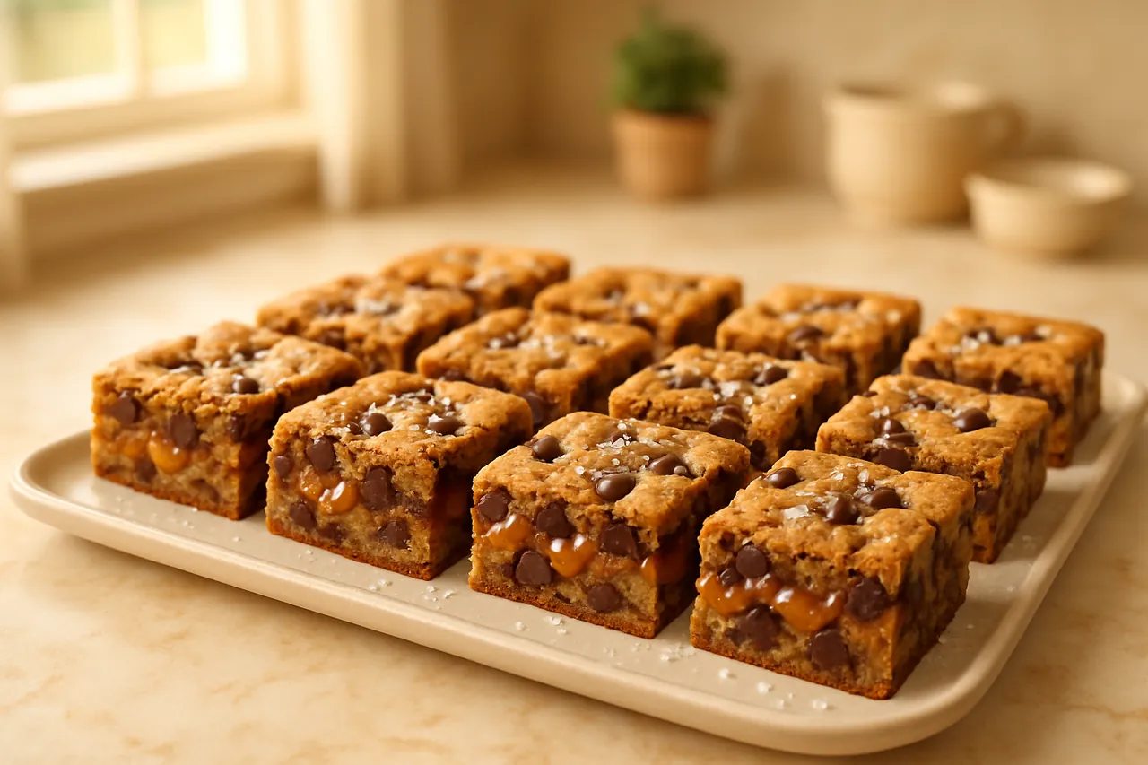 Salted Caramel Chocolate Cookie Bars