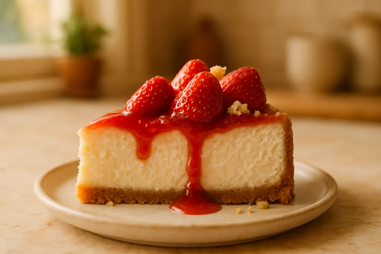 Strawberry Shortcake Cheesecake Slice