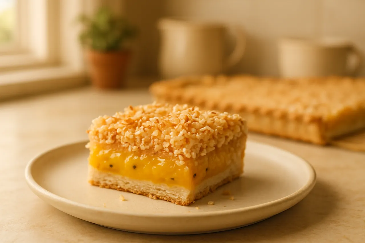 Toasted Coconut & Passion Fruit Slab Pie